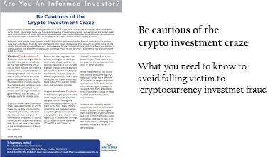 Cryptocurrency Advisory
