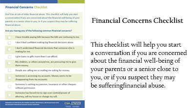 Financial Concerns Checklist