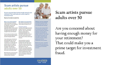 Scam Artists Pursue Adults over 50