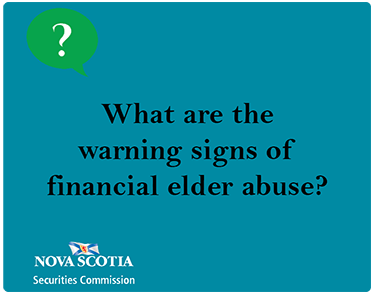 Warning Signs of Financial Elder Abuse
